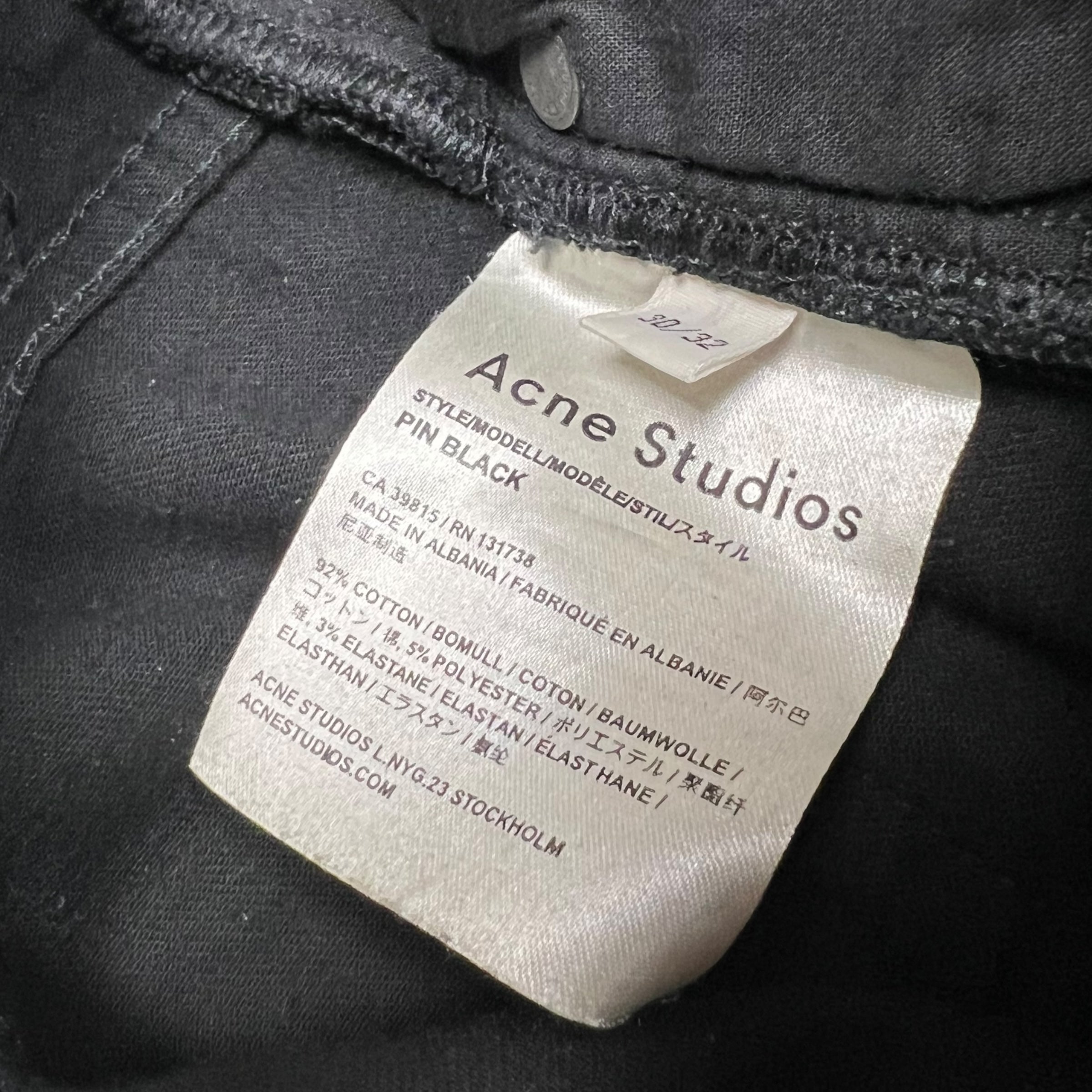 Acne Studios Waxed Skinny Jeans Black