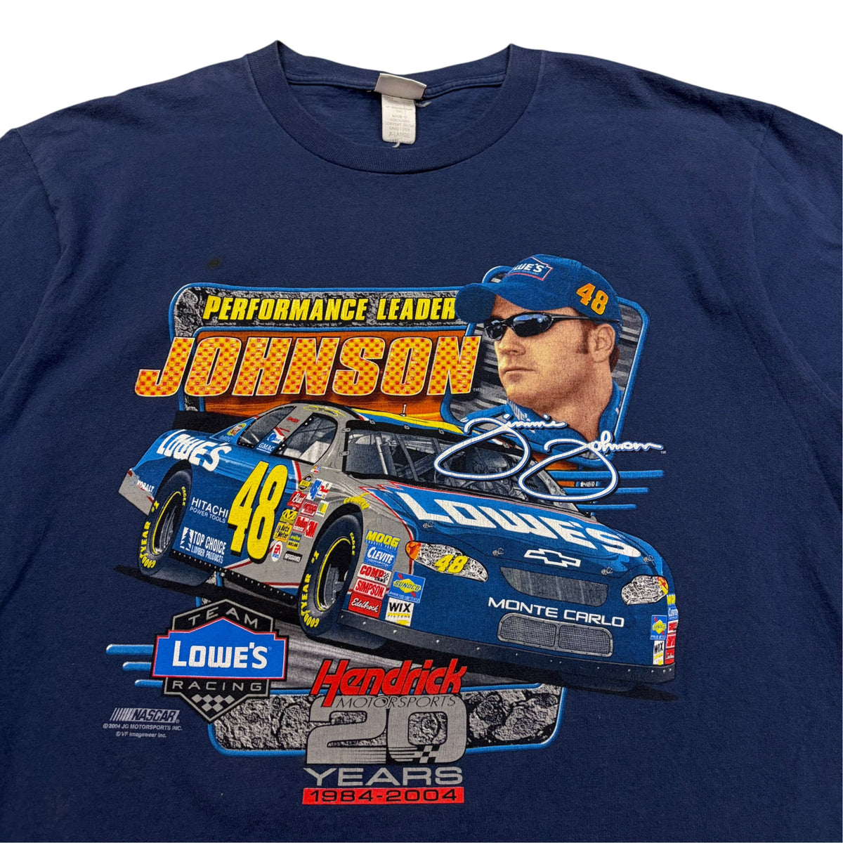 2004 NASCAR Jimmy Johnson Performance Leader Graphic Tee Navy