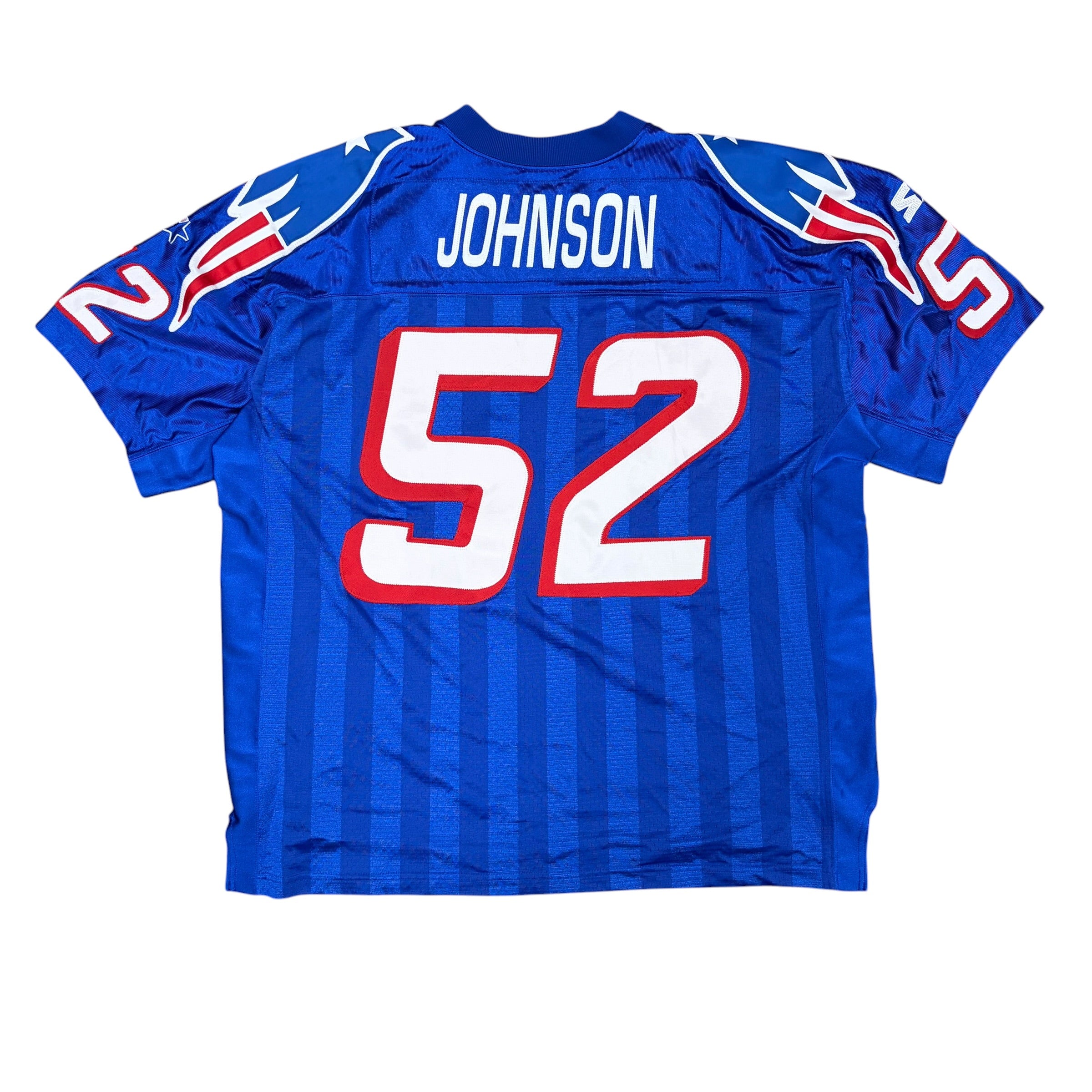 Vintage 90s New England Patriots Ted Johnson Authentic Stitched Jersey Blue