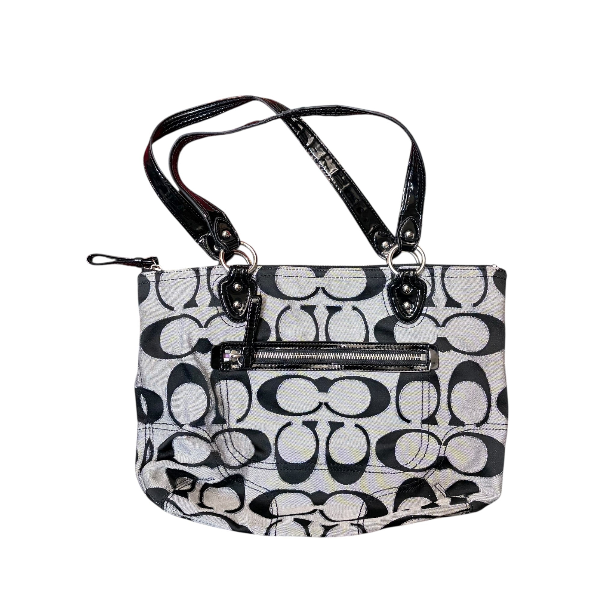 Coach Signature Poppy Metallic Tote Bag