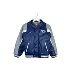 Vintage Nike NHL Edmonton Oilers Youth Leather Logo Jacket Blue/Grey