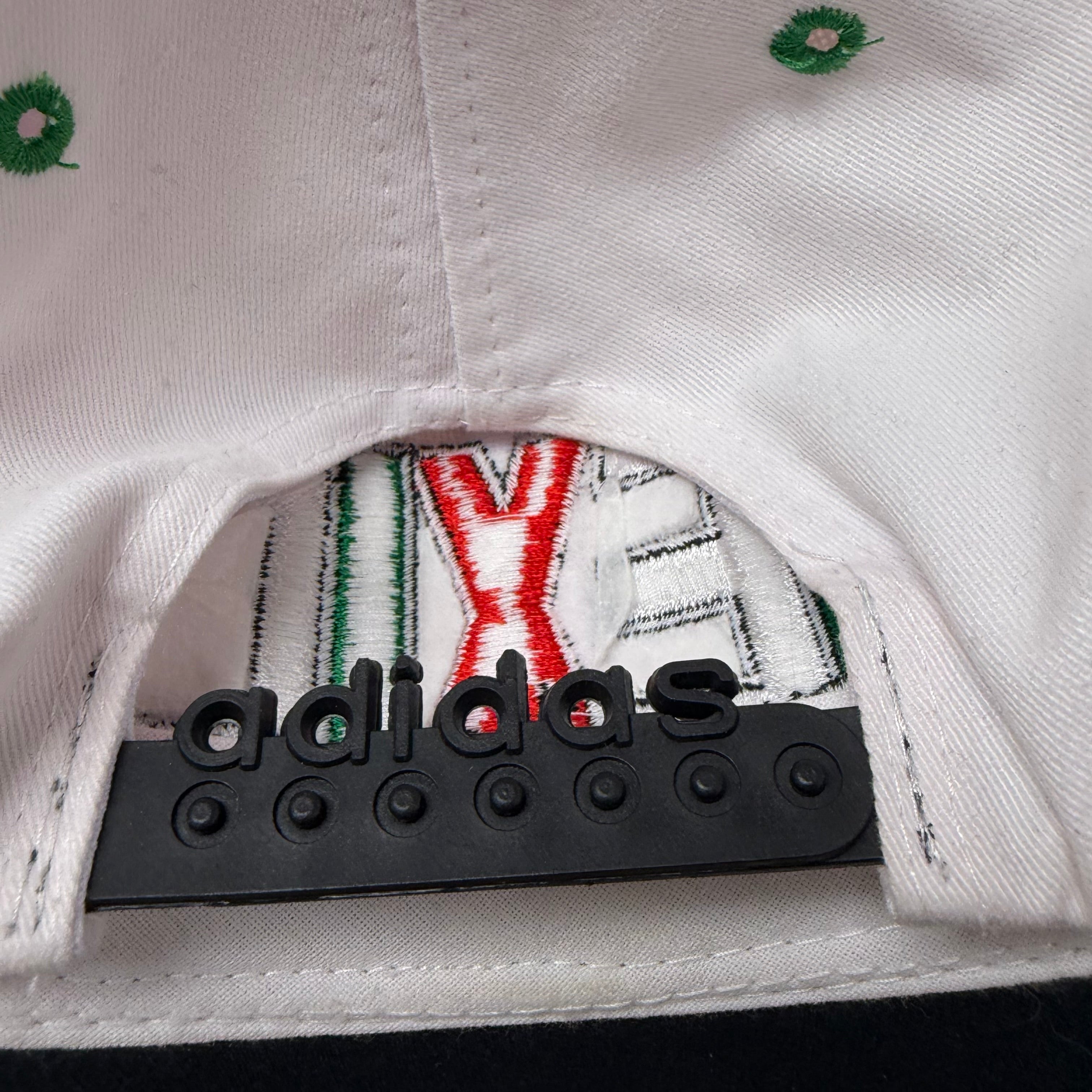 Vintage Adidas Mexico Flag Spellout SnapBack White
