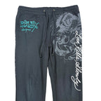 Y2K Ed Hardy Tiger Print Sweatpants Black