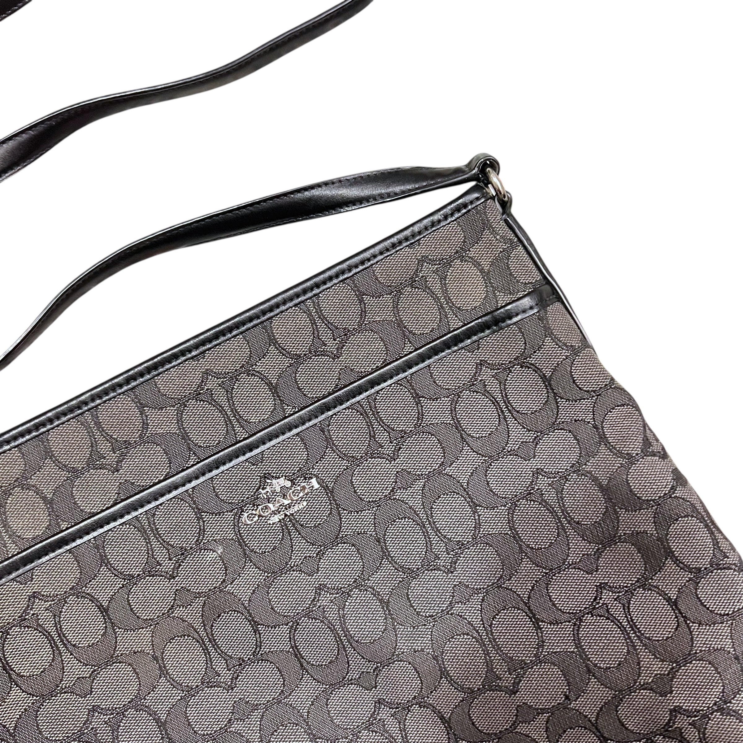 Coach Signature Crossbody Monogram Bag Black/Grey