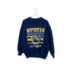 Vintage Cable Sports Michigan Wolverines Crest Logo Crewneck Navy