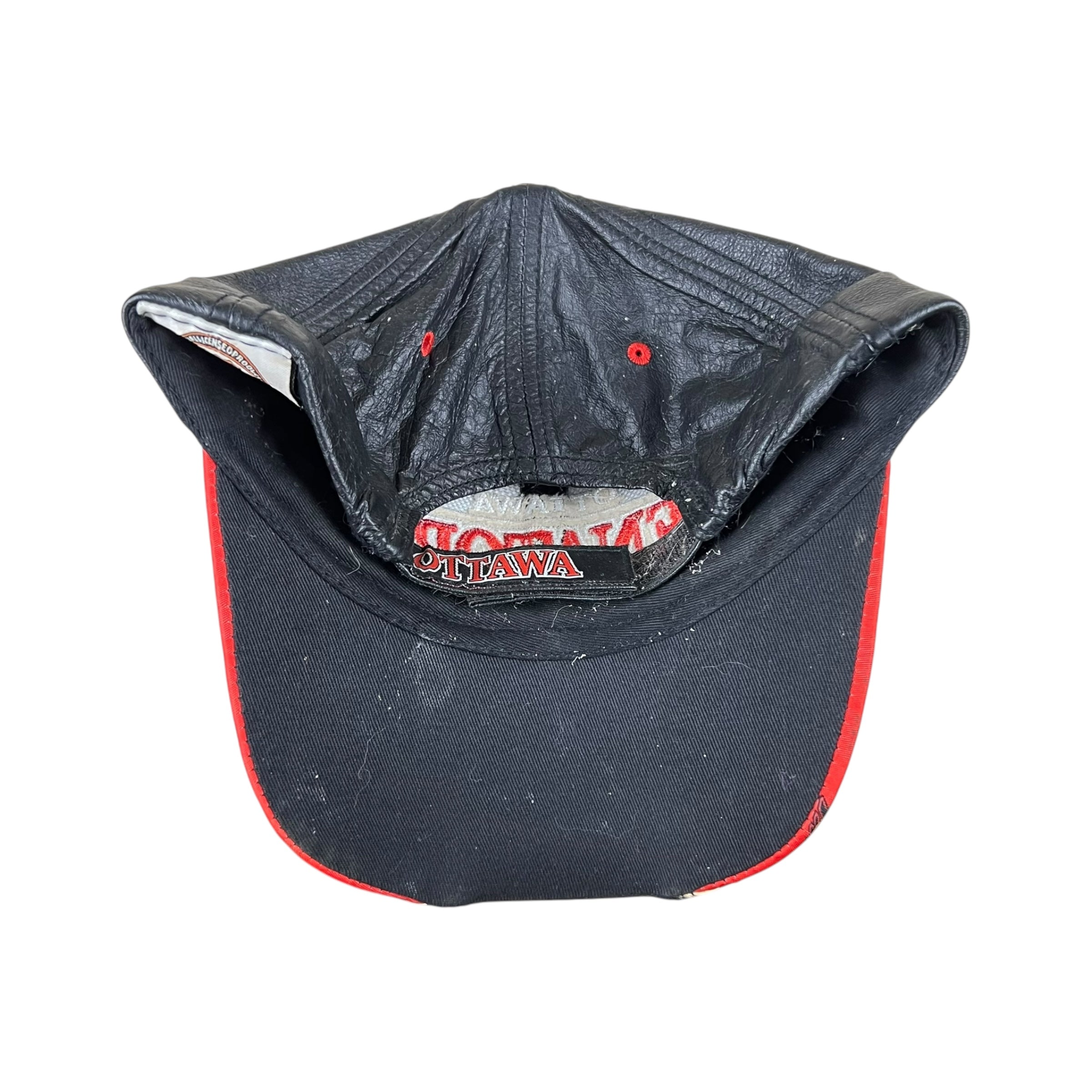 Vintage Ottawa Senators Embroidered Logo Leather StrapBack