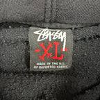 Vintage Stussy Logo Hoodie Distressed Black