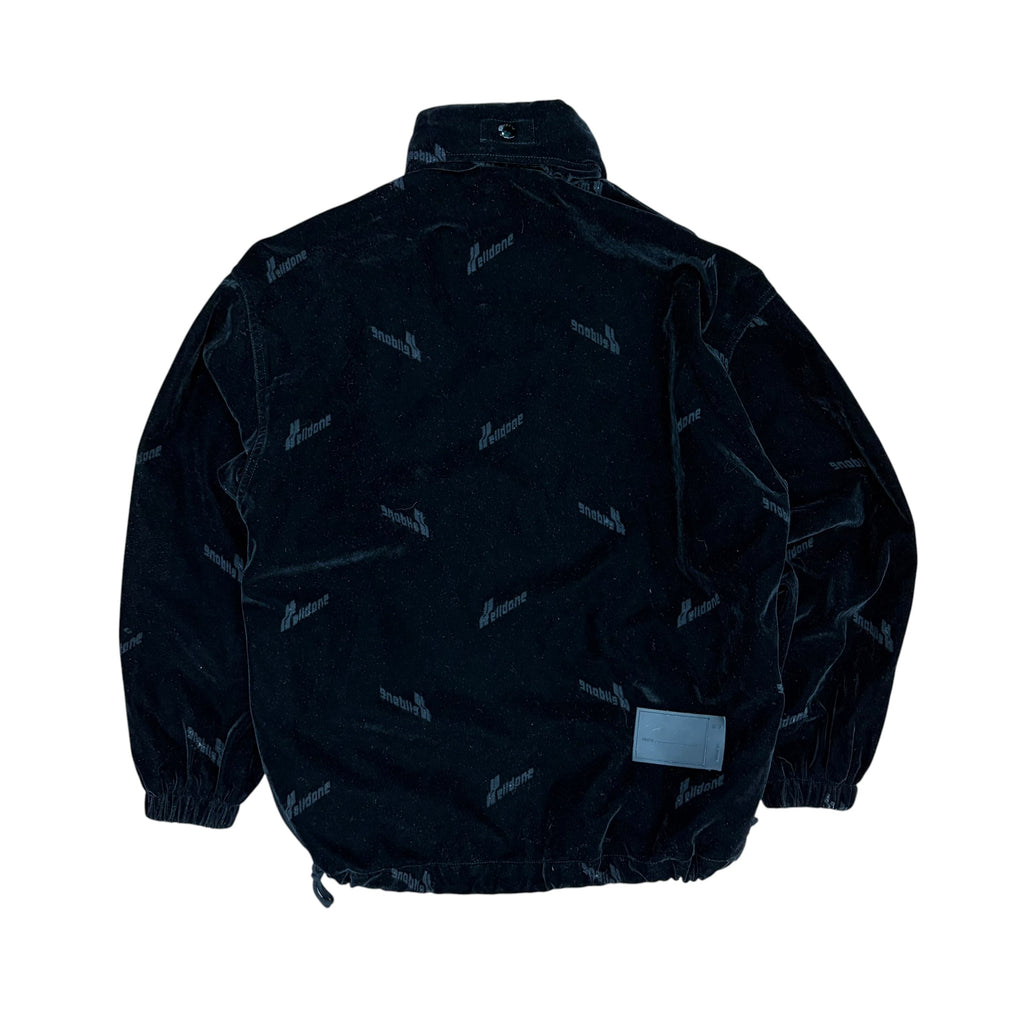 We11done Velour Repeat Logo Jacket Black