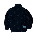 We11done Velour Repeat Logo Jacket Black