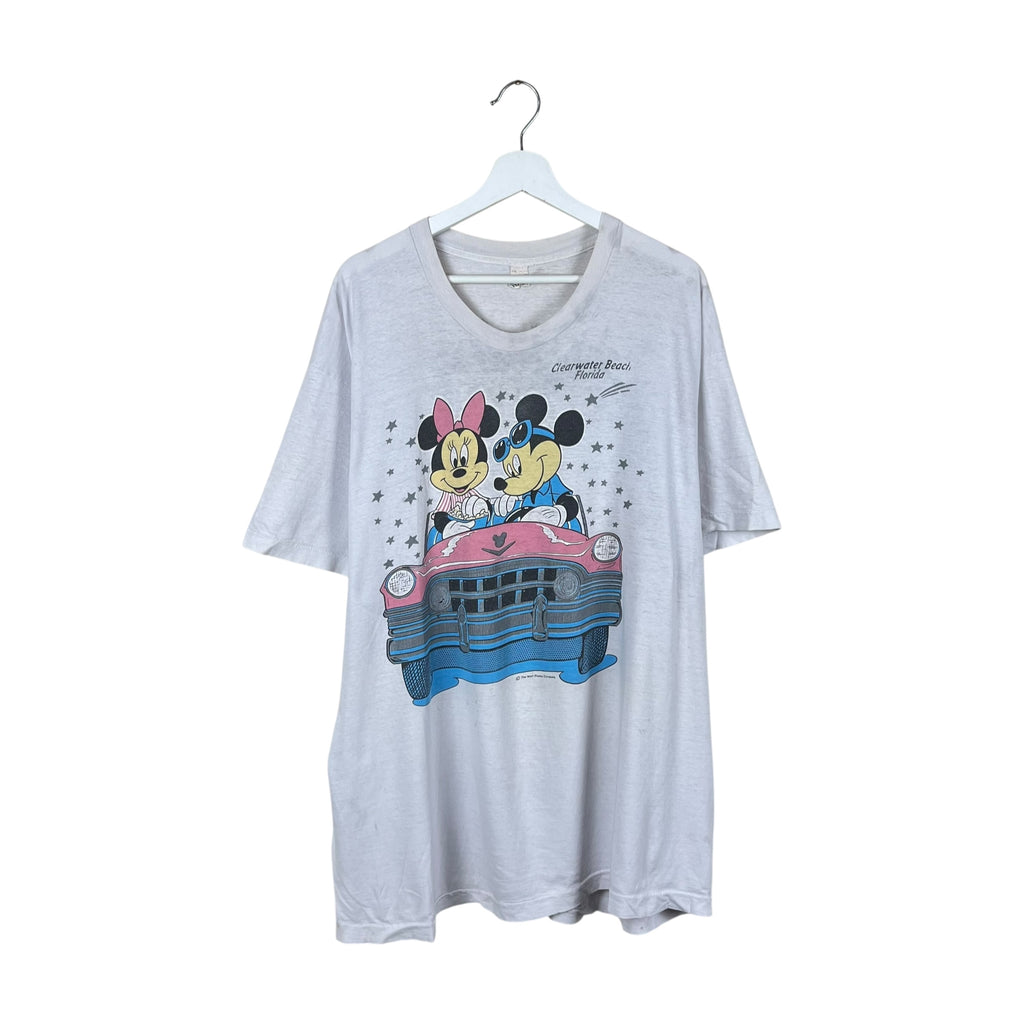 Vintage Disney Clearwater Beach Mickey & Minnie Driving Tee White