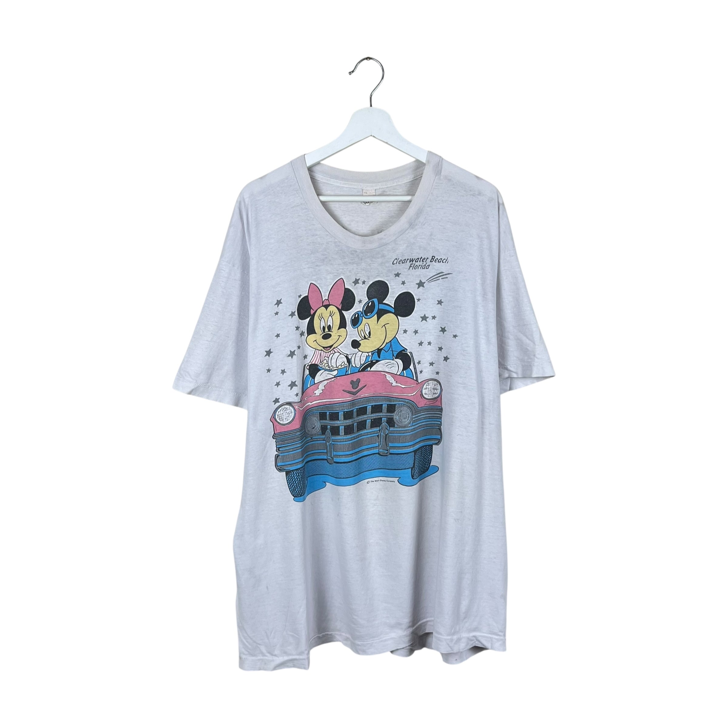 Vintage Disney Clearwater Beach Mickey & Minnie Driving Tee White