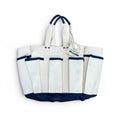 Vintage Eddie Bauer Canvas Garden Tote Bag Cream/Navy
