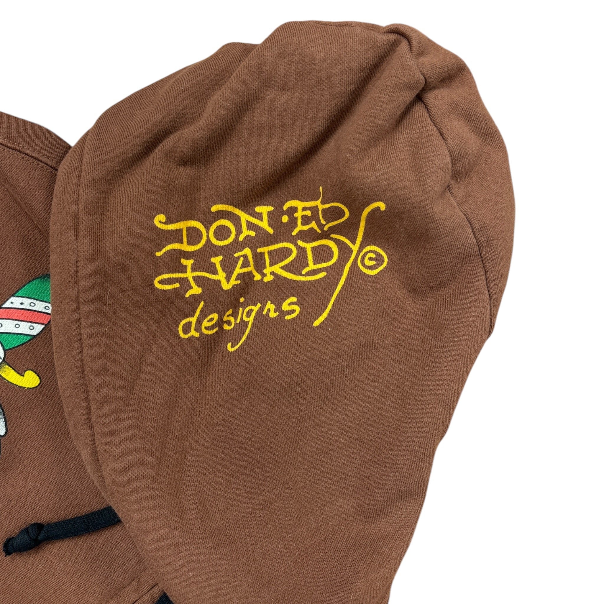 Vintage Ed Hardy New York Embroidered Hoodie Brown