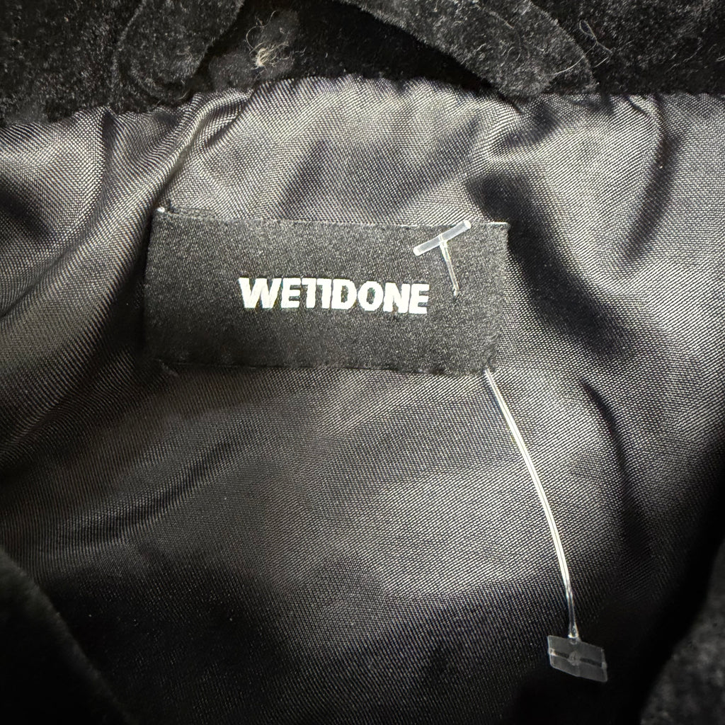 We11done Velour Repeat Logo Jacket Black
