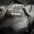 We11done Velour Repeat Logo Jacket Black
