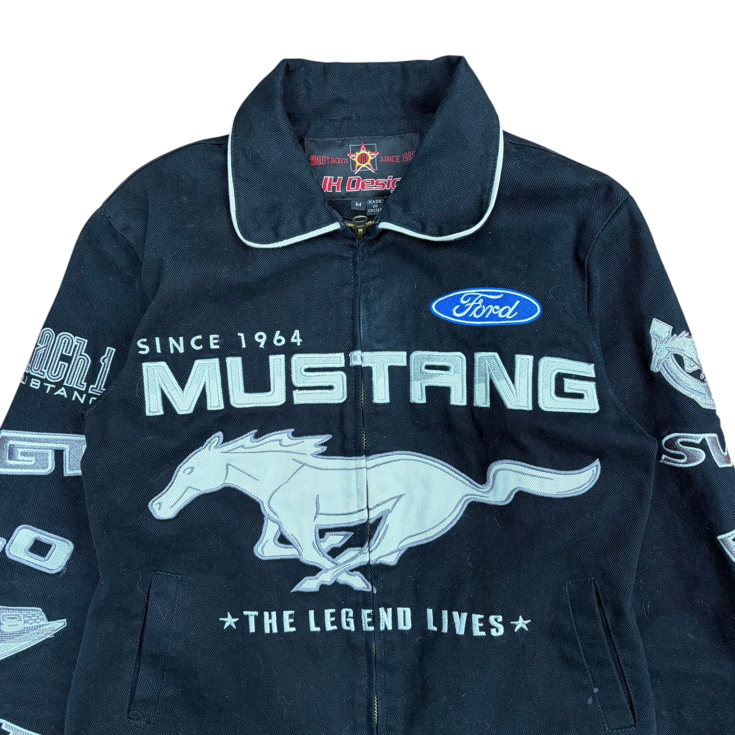 Vintage Jeff Hamilton Women’s Ford Mustang Racing Jacket Black