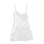 Vintage Women’s Satin Mini Dress Pearl White