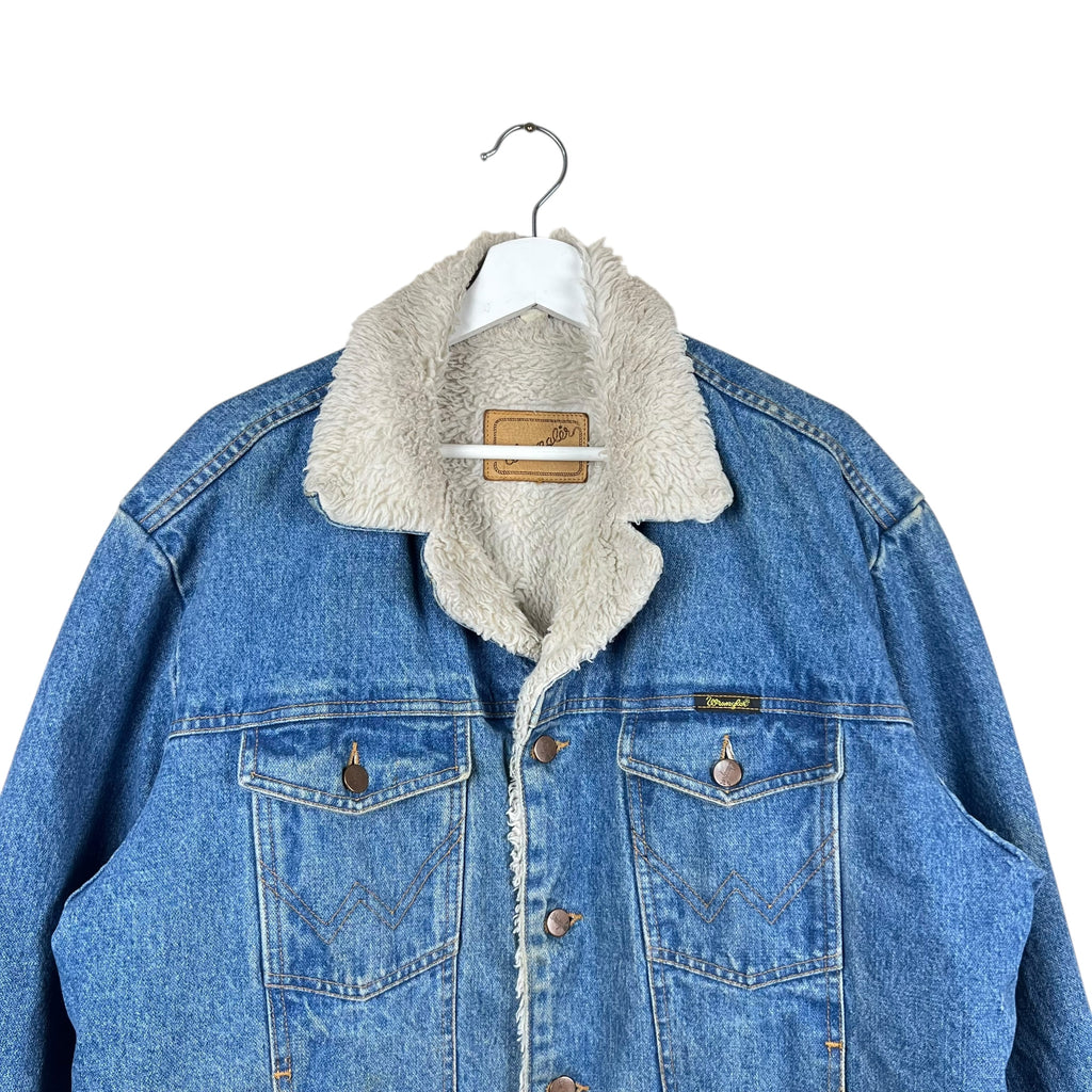 Vintage Wrangler Sherpa Denim Jacket Mid Wash