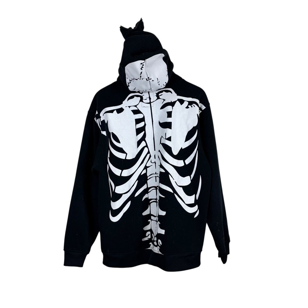 Vintage Mecca Y2K Skeleton Full Zip Hoodie Black