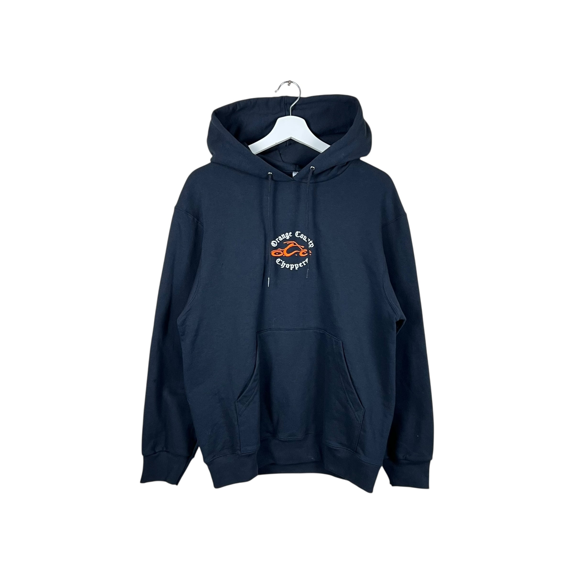 Vintage Orange County Choppers Embroidered Logo Hoodie Black