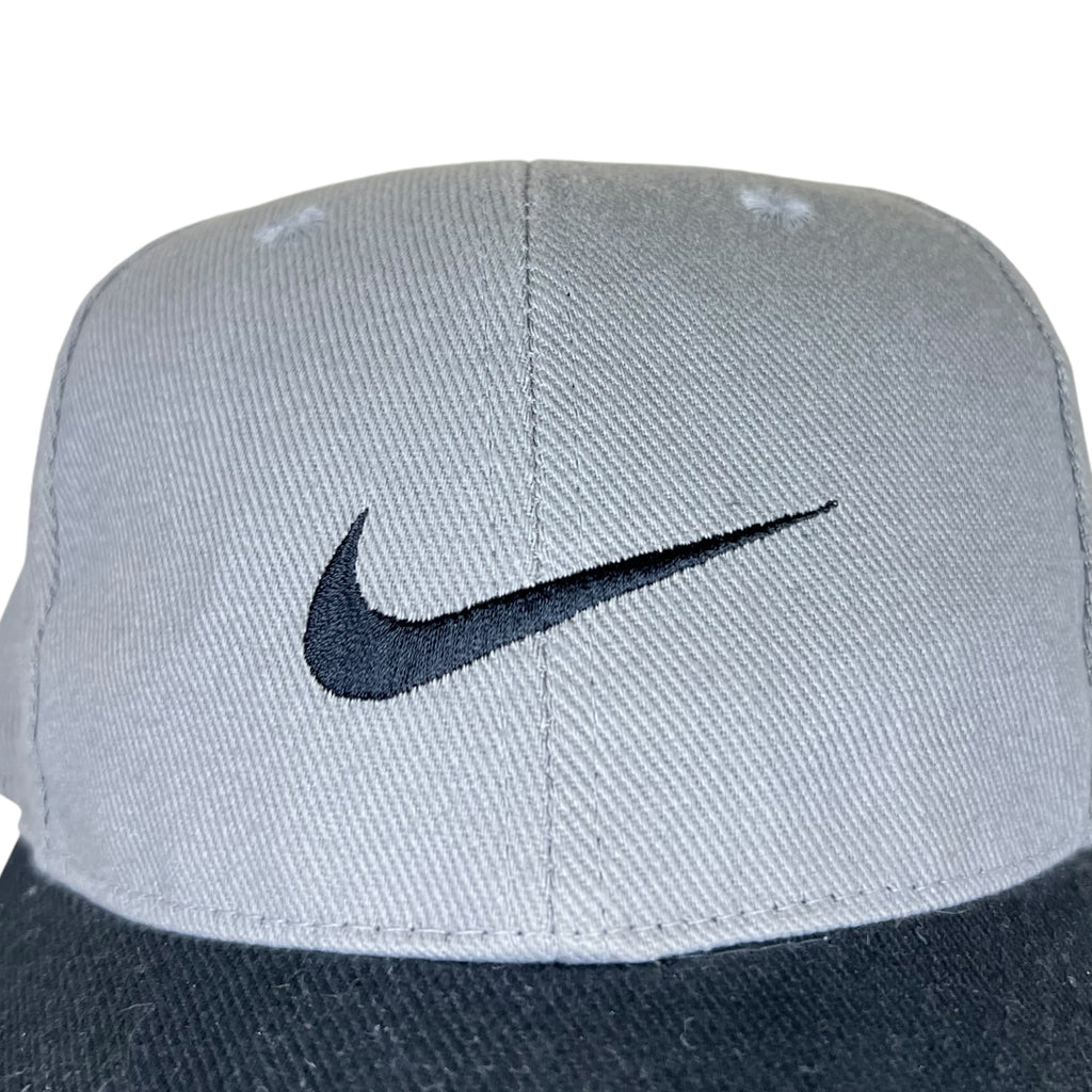 90s Nike Tiger Woods Big Swoosh Fitted Hat Grey/Black