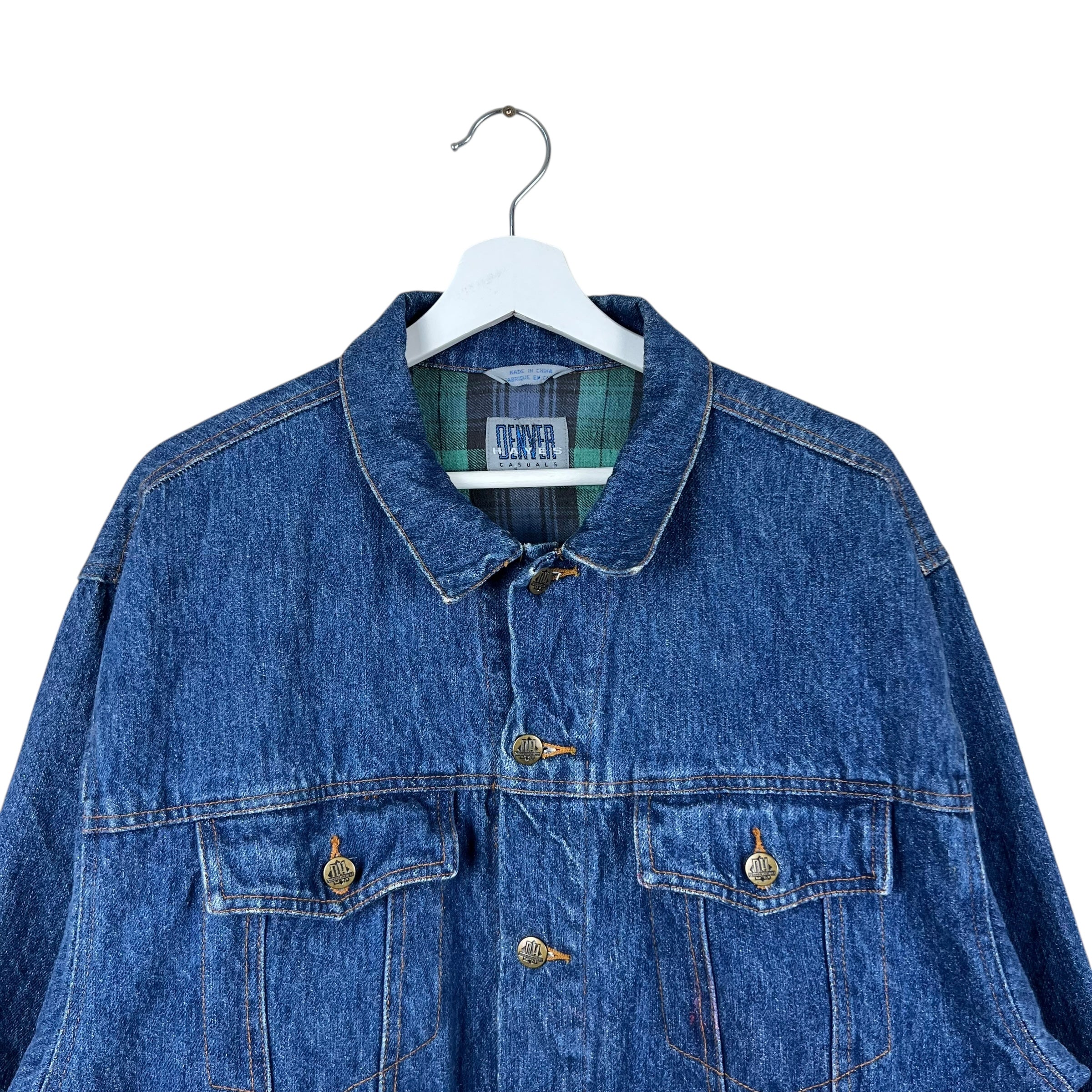 Vintage Denver Hayes Blanket Lined Denim Jacket Dark Mid Wash