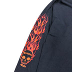 Vintage Y2K West Coast Choppers Red Flame Long Sleeve Black
