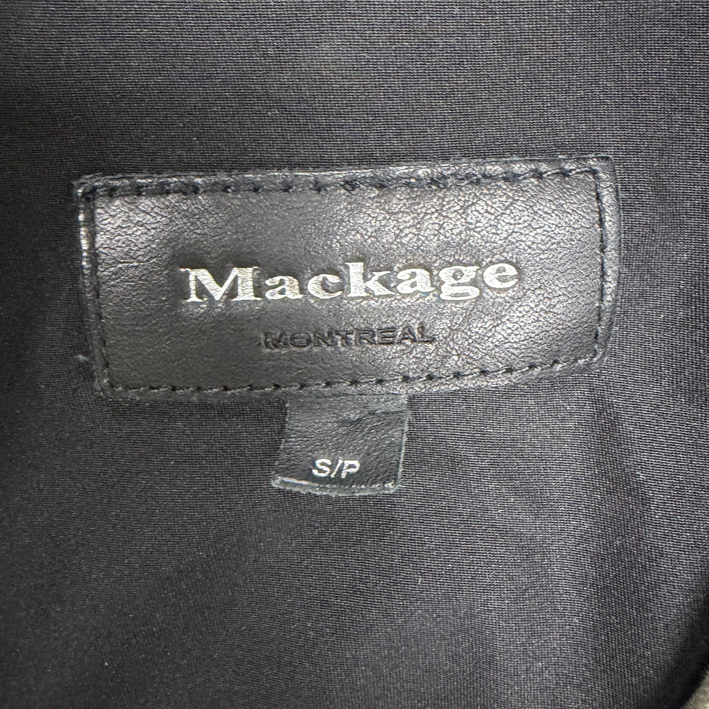 Mackage Women’s Lamb Leather Biker Jacket Green/Black
