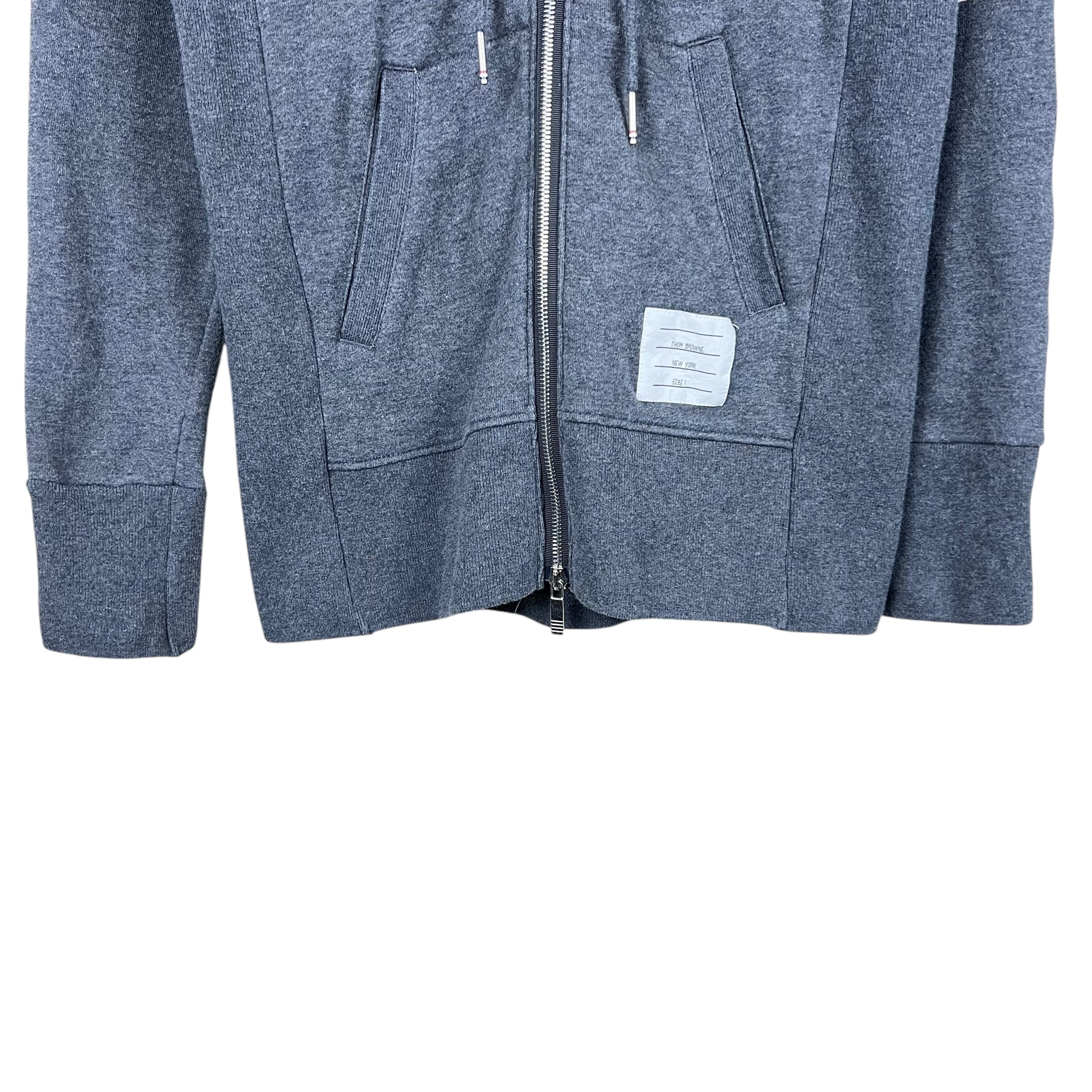 Thom Browne 4-Bar Full Zip Sweatshirt Grey