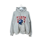 Vintage NFL New York Giants Helmet Logo Hoodie Washed Grey
