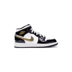Jordan 1 Mid Patent Black White Gold (GS)