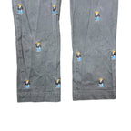 Vintage Polo By Ralph Lauren Slim Fit Embroidered Teddy Bear Pant Grey