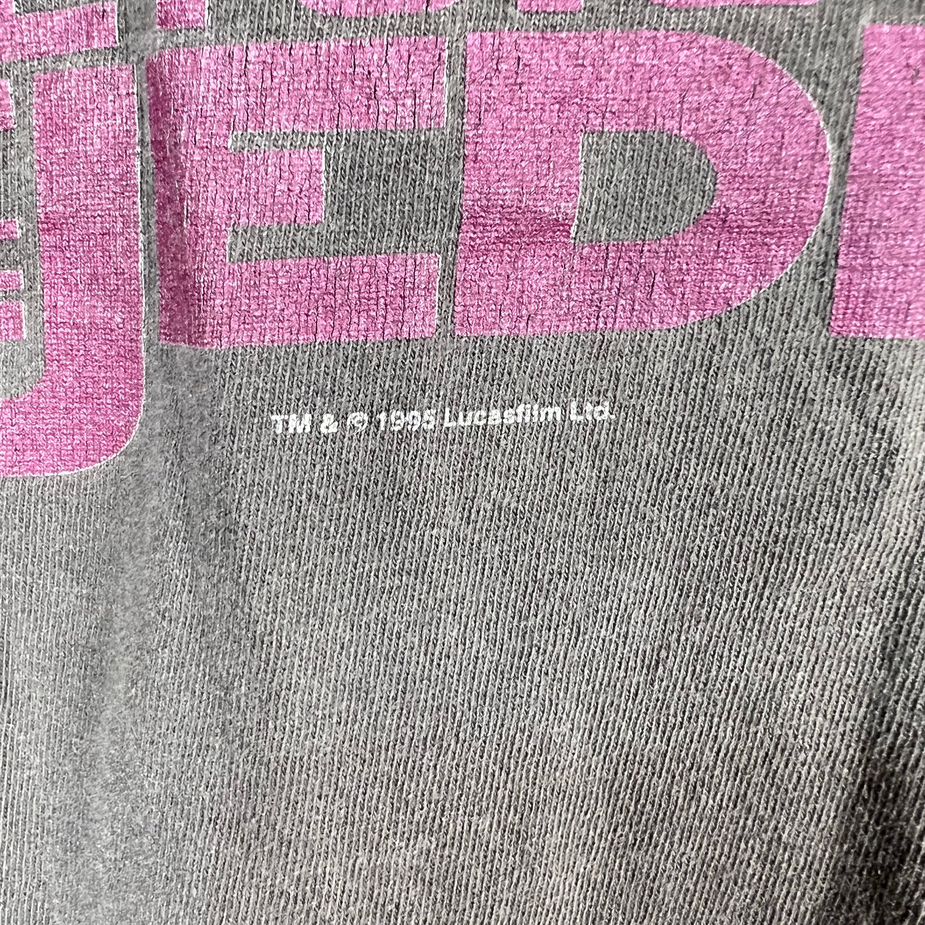 1996 Star Wars “Return Of The Jedi” Yoda Face Tee Faded Black