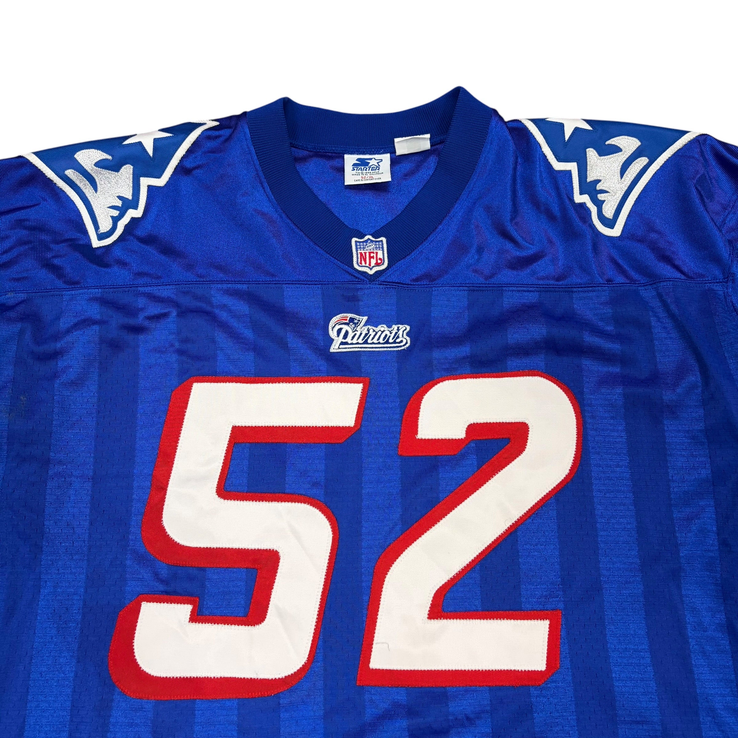 Vintage 90s New England Patriots Ted Johnson Authentic Stitched Jersey Blue