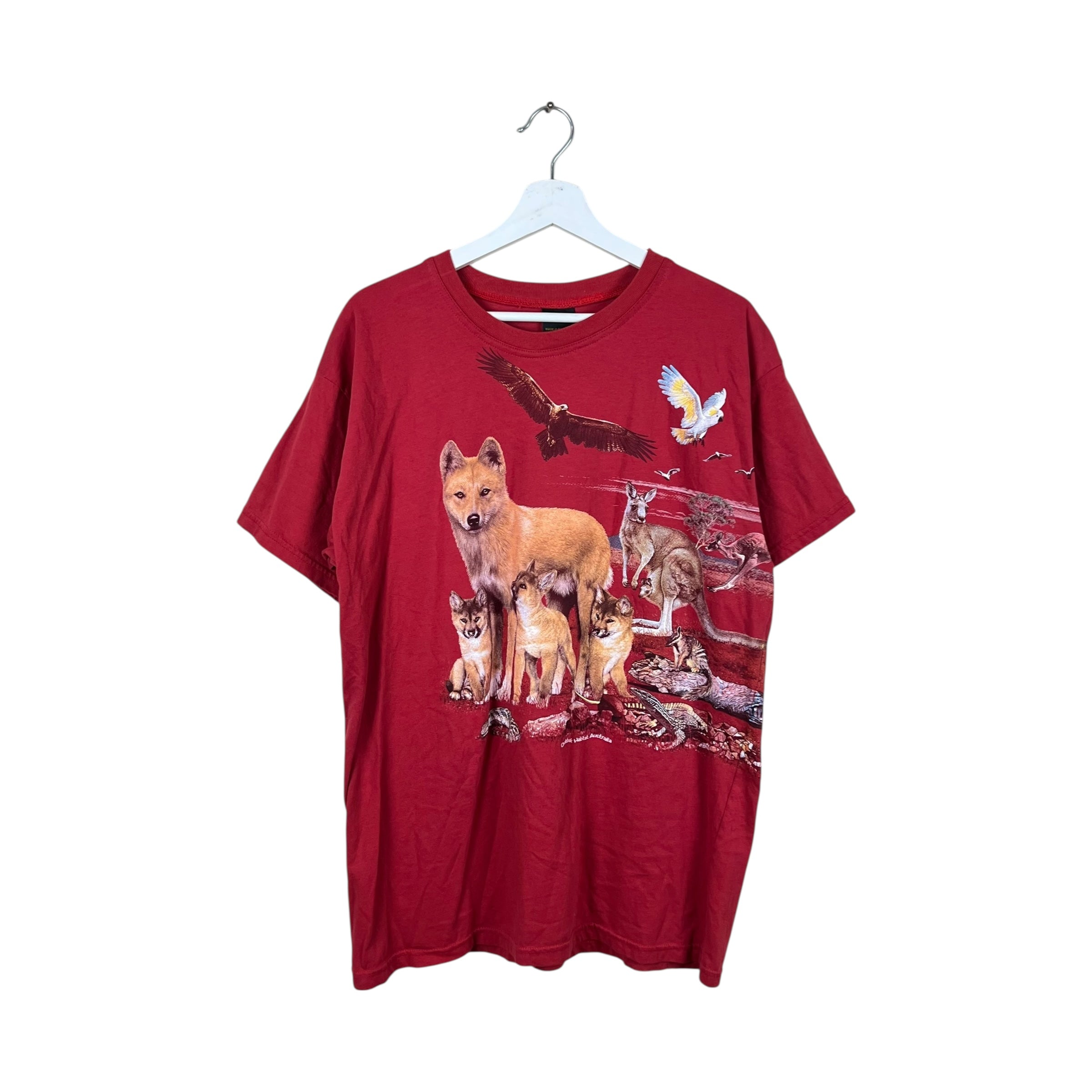 Vintage Wild Planet Australia Wildlife Tee Red