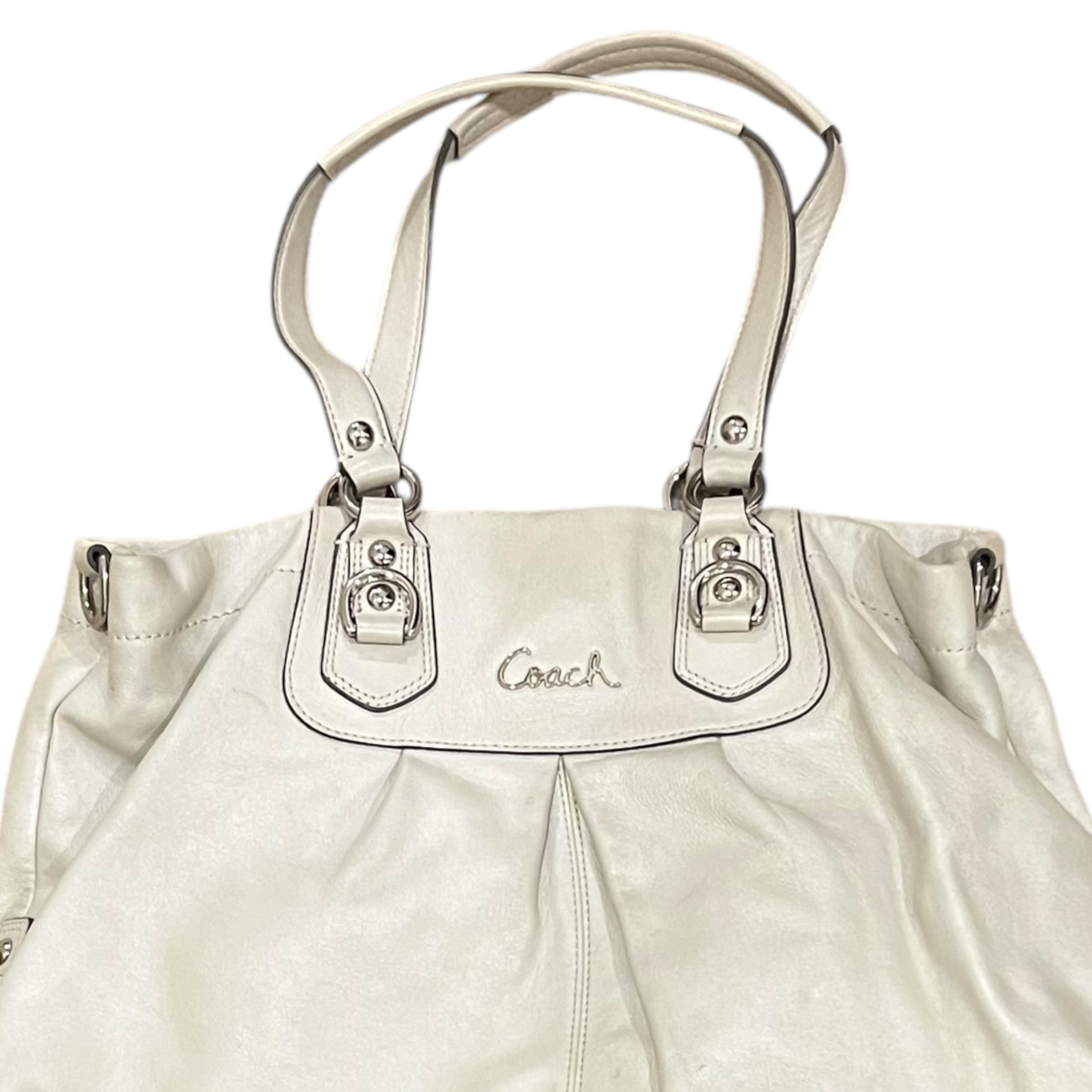 Coach Ashley Leather Bag Cream White