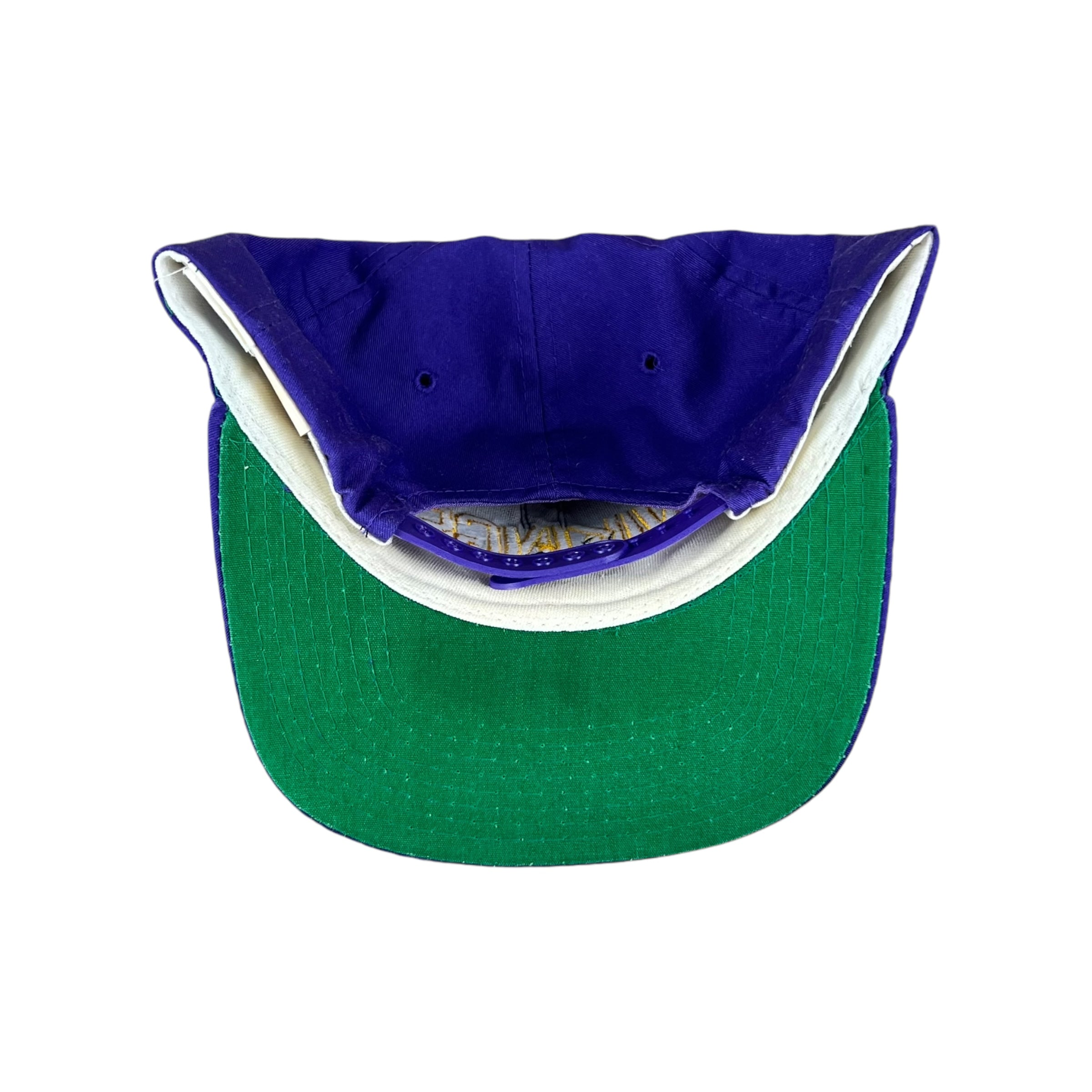 Vintage New Era Minnesota Vikings Spellout Logo SnapBack Purple