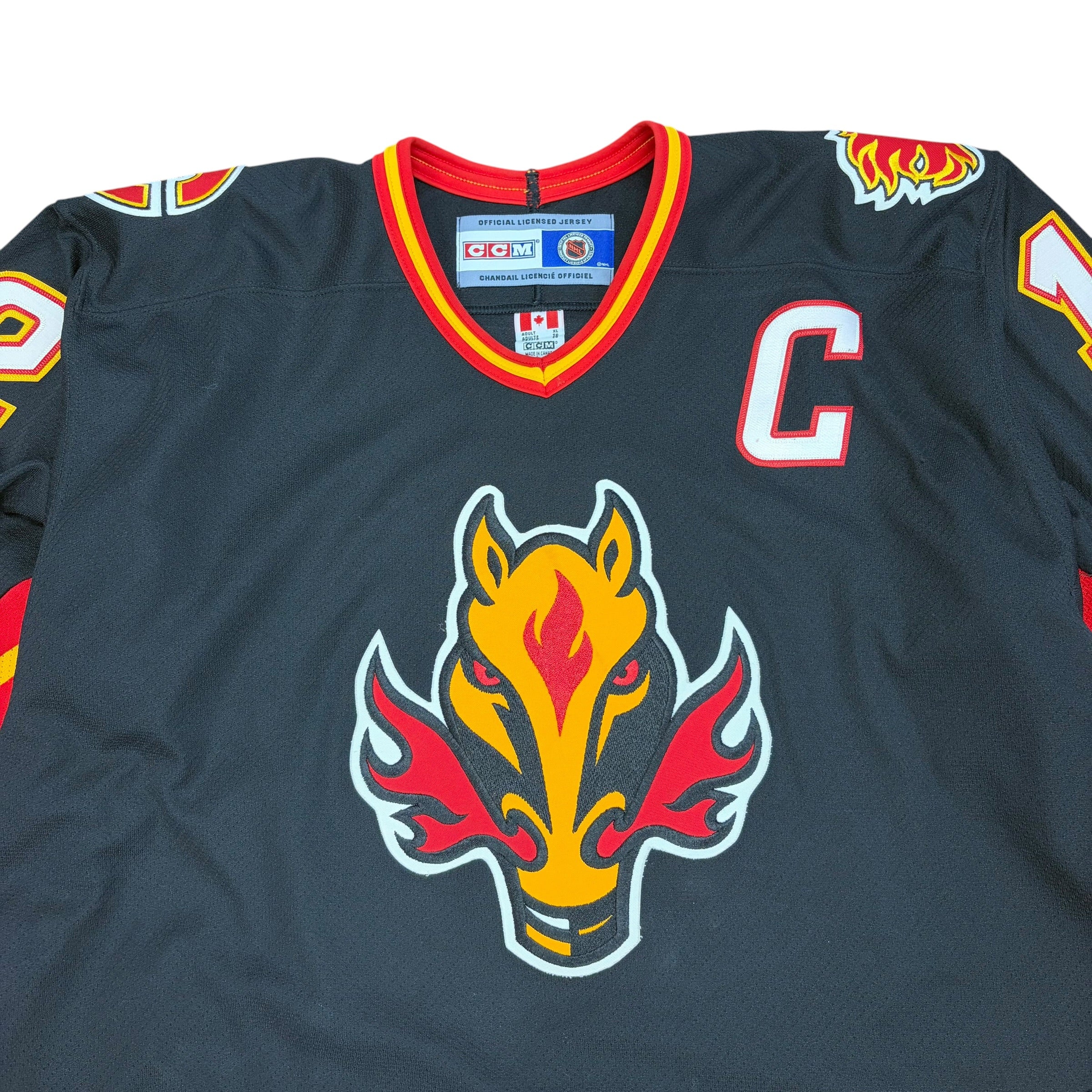 Vintage CCM NHL Calgary Flames Jerome Iginla Alternate Jersey Black