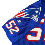 Vintage 90s New England Patriots Ted Johnson Authentic Stitched Jersey Blue