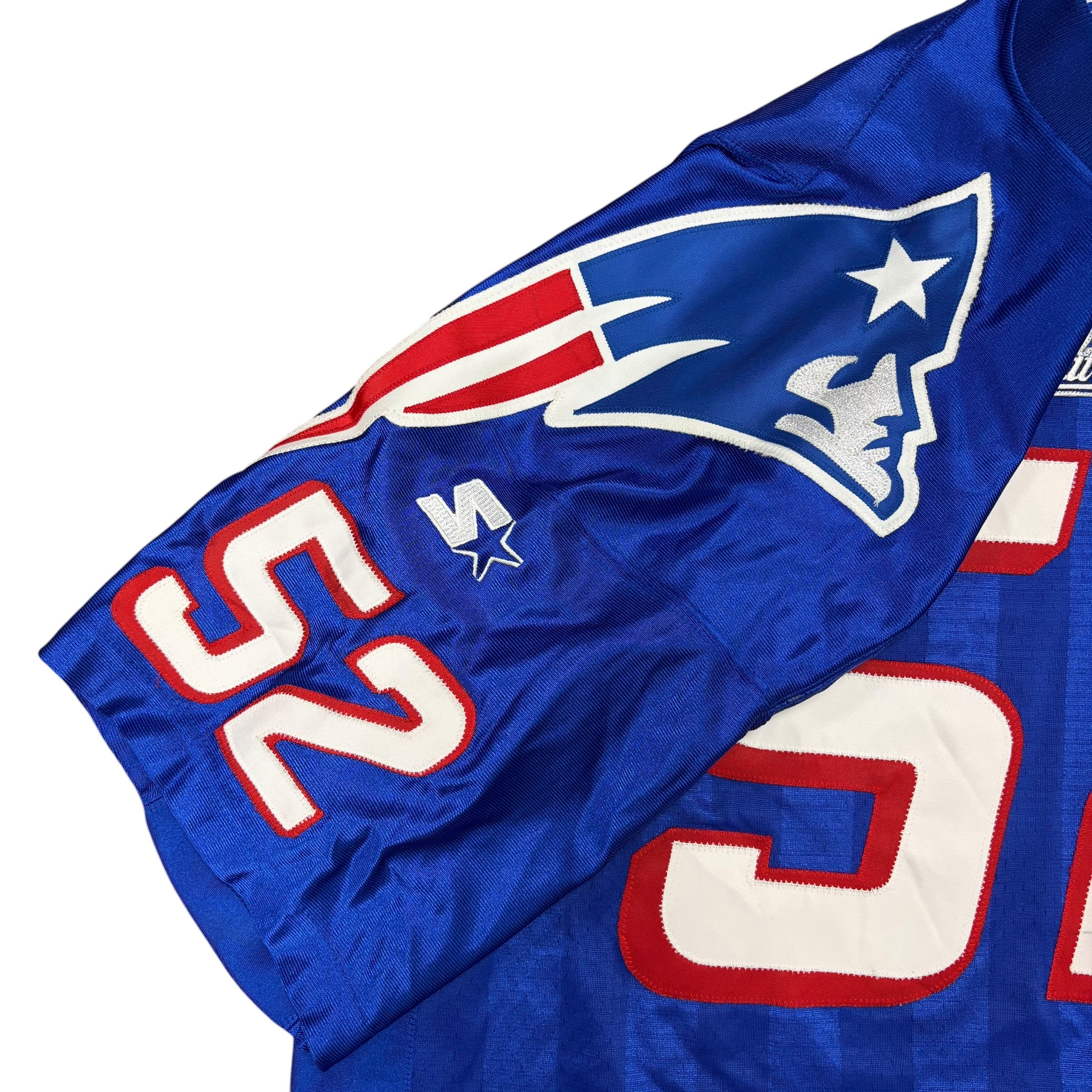 Vintage 90s New England Patriots Ted Johnson Authentic Stitched Jersey Blue