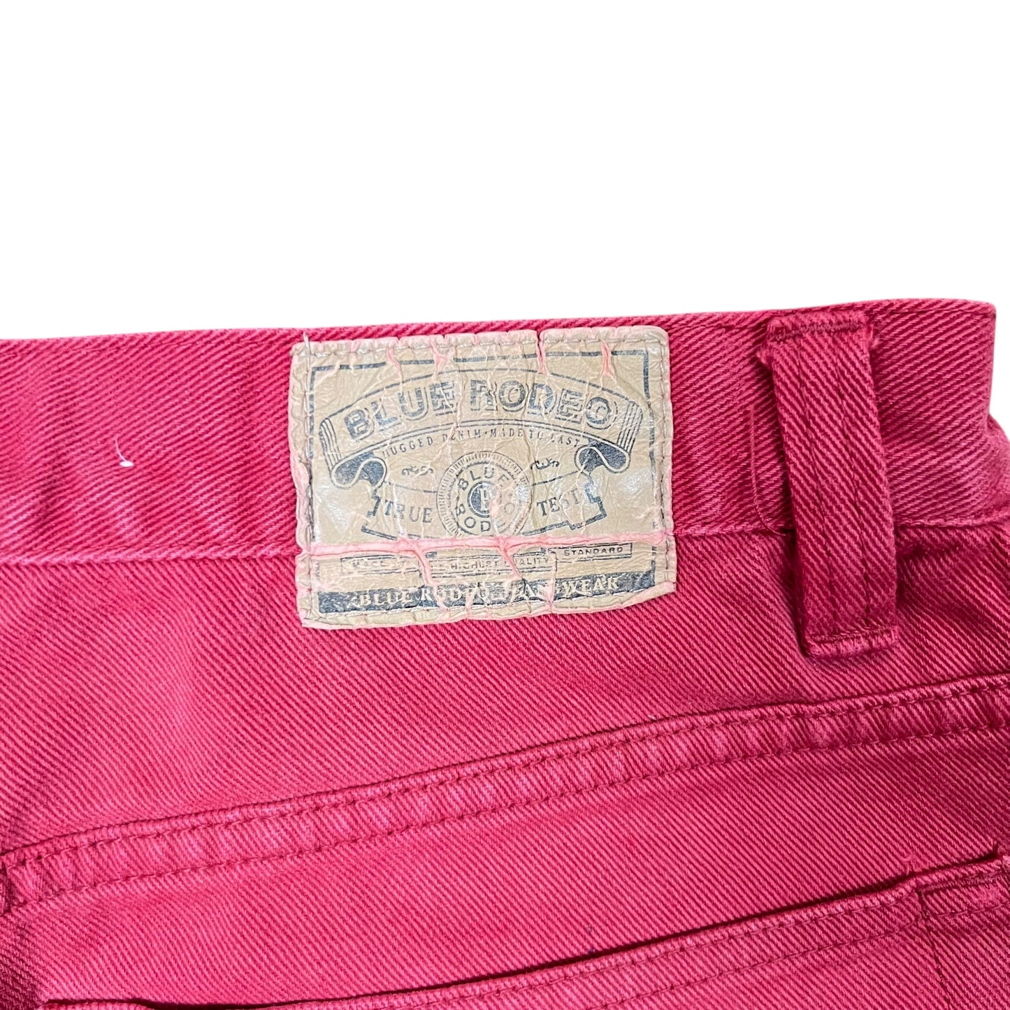 Vintage Blue Rodeo Denim Shorts Washed Red