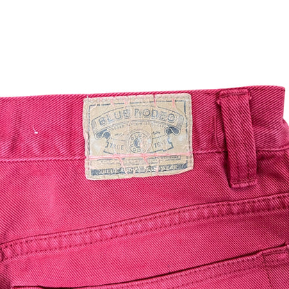 Vintage Blue Rodeo Denim Shorts Washed Red