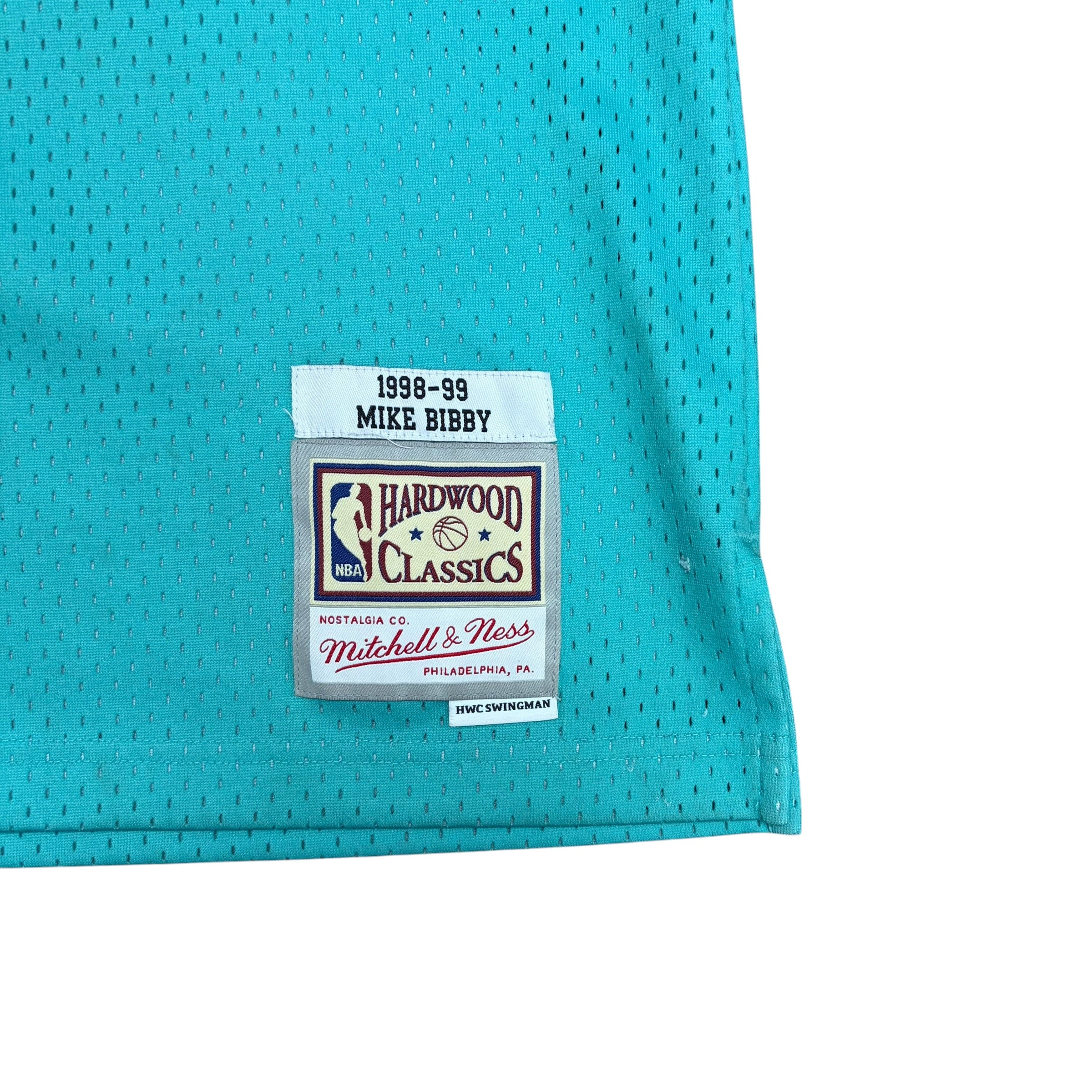 Vintage Mitchell & Ness NBA 1998 Vancouver Grizzlies Mike Bibby Jersey Teal
