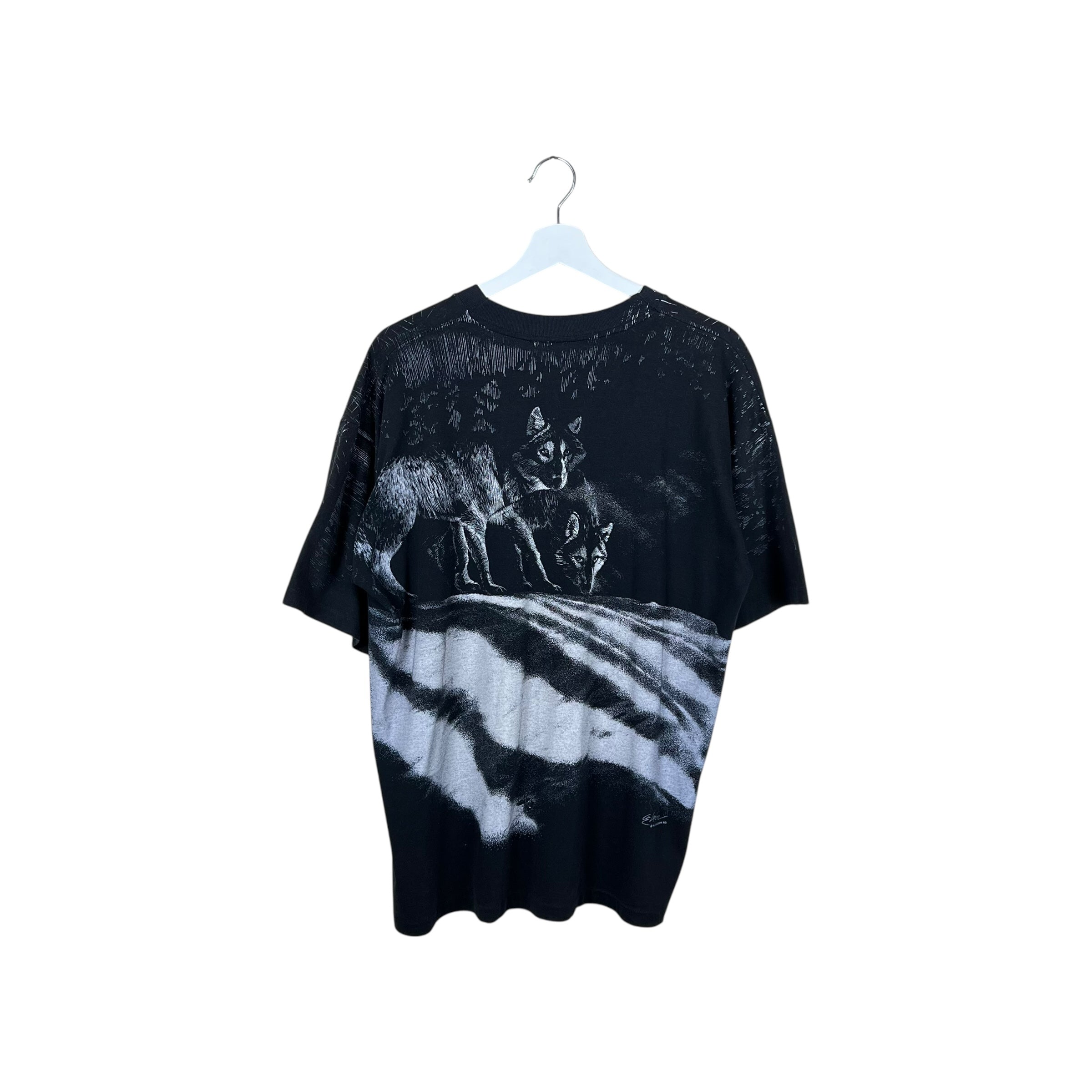1992 Great Canadian Nature Wolves AOP Tee Black