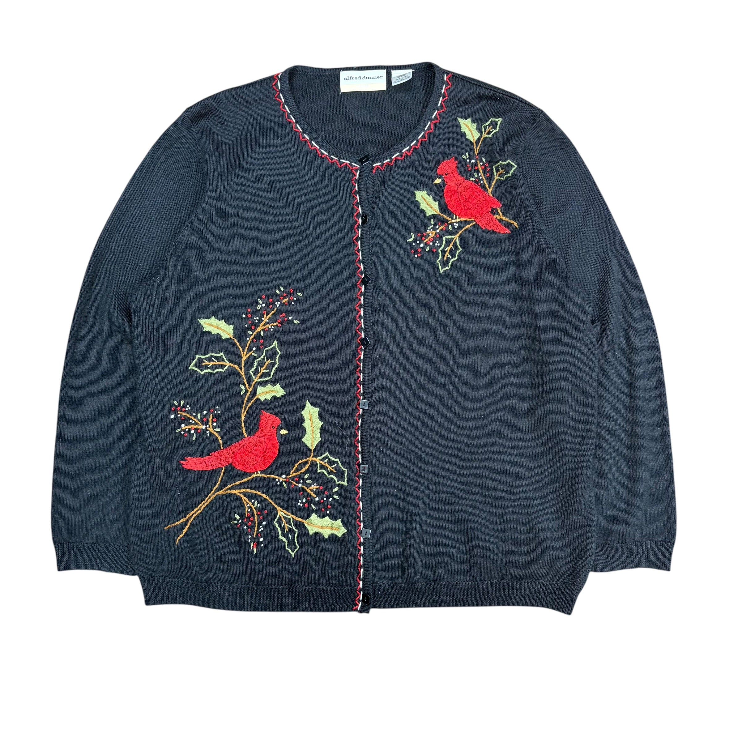 Vintage Alfred Dunner Women’s Cardinal Embroidered Cardigan
