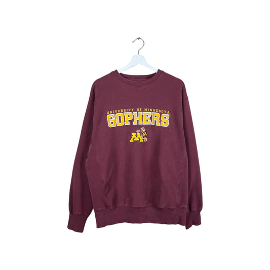 Vintage University Of Minnesota Gophers Embroidered Crewneck Burgundy
