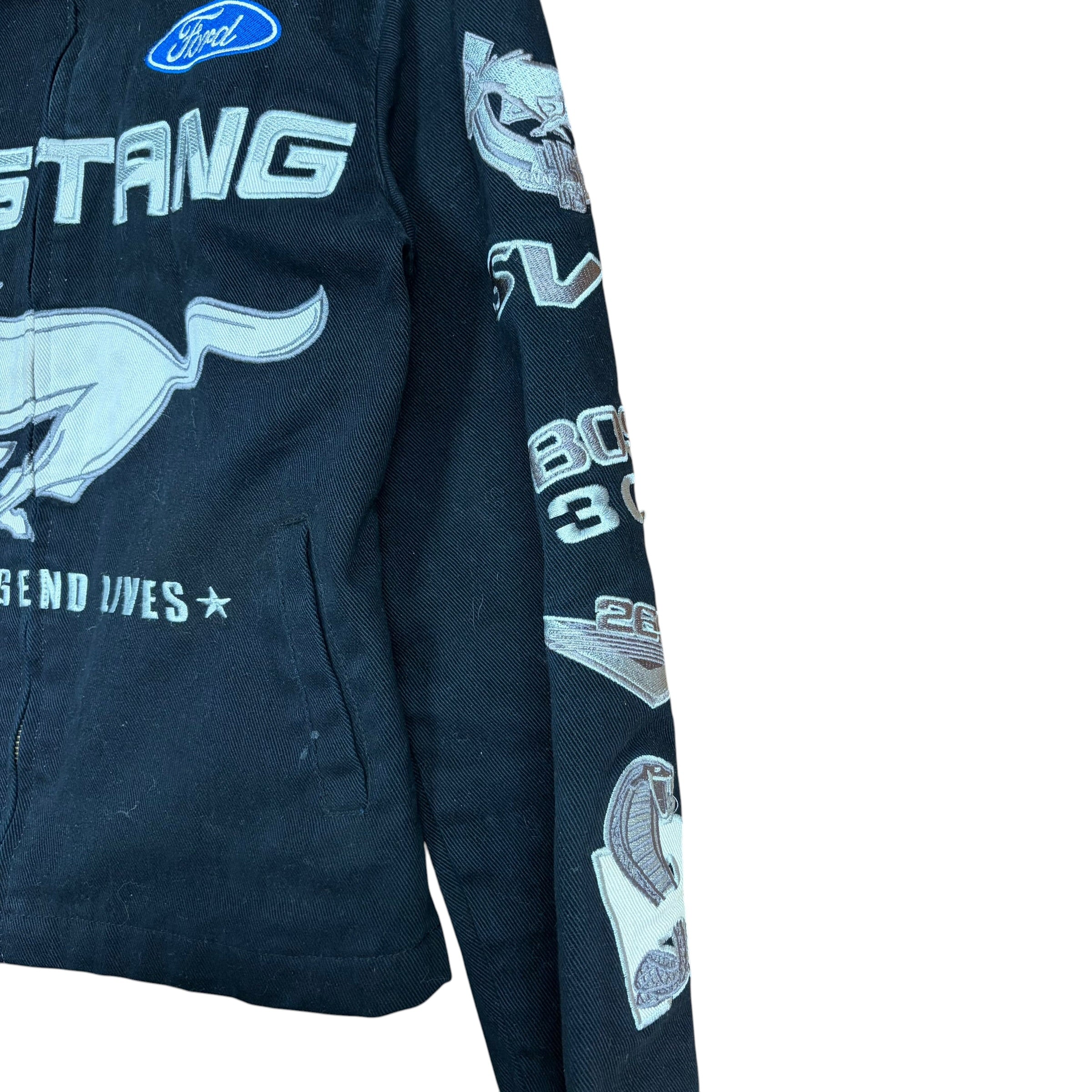 Vintage Jeff Hamilton Women’s Ford Mustang Racing Jacket Black
