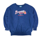 Vintage Majestic MLB Atlanta Braves Baseball Logo Crewneck Navy