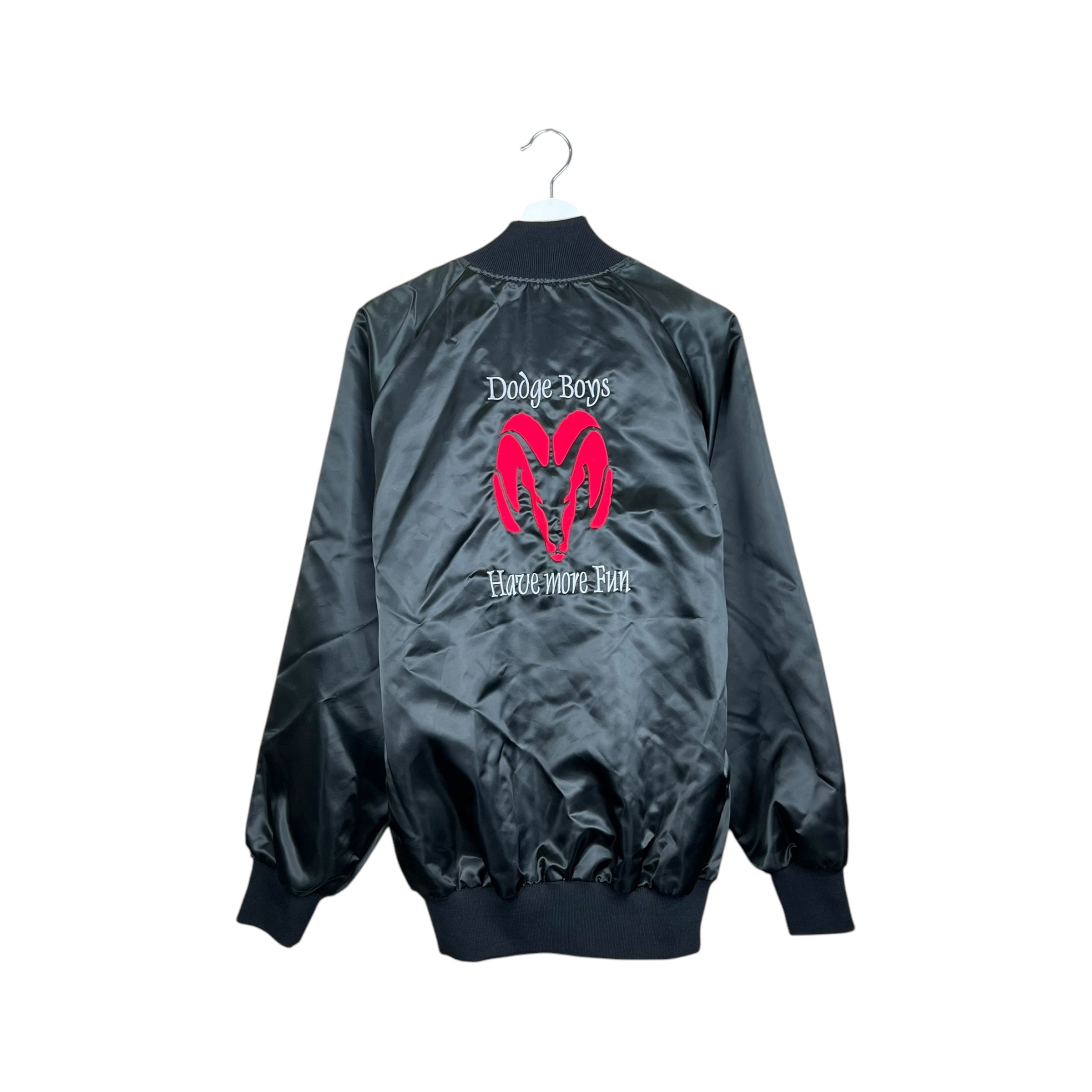 Vintage Trimark “Dodge Boys Have More Fun” Satin Jacket Black