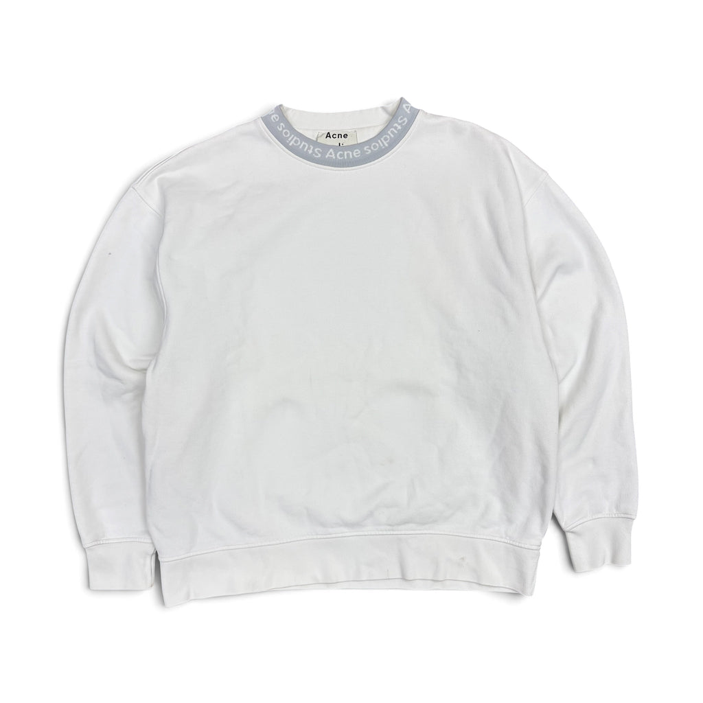 Acne Studios Logo Rib Crewneck White